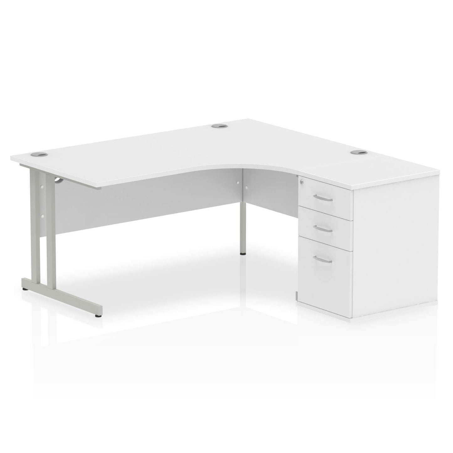 Impulse 1600mm Cantilever Right Crescent Desk Workstation