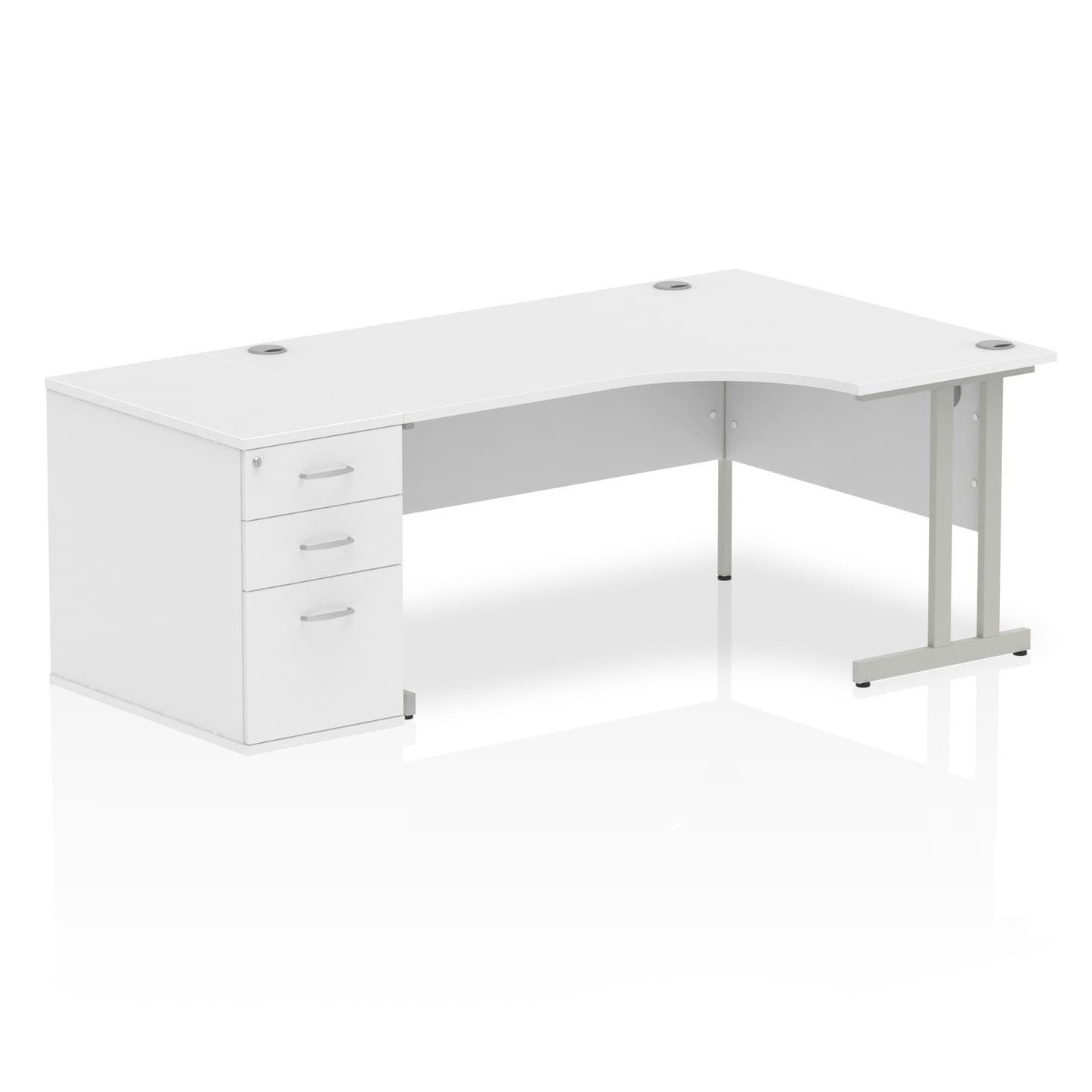 Impulse 1600mm Cantilever Right Crescent Desk Workstation